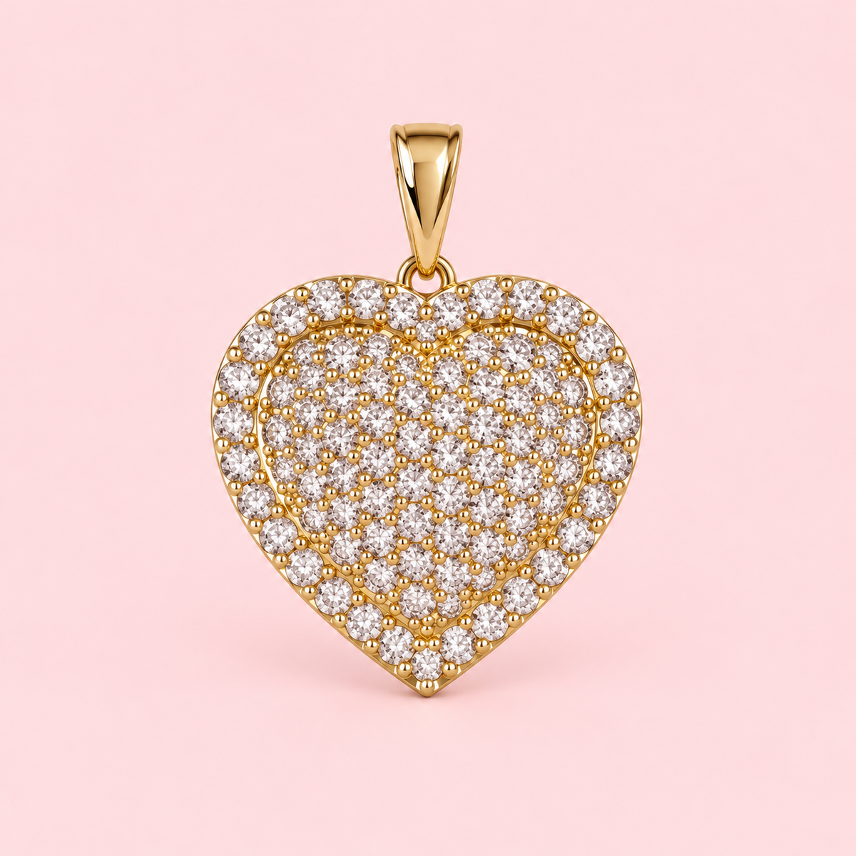 White heart stone charm