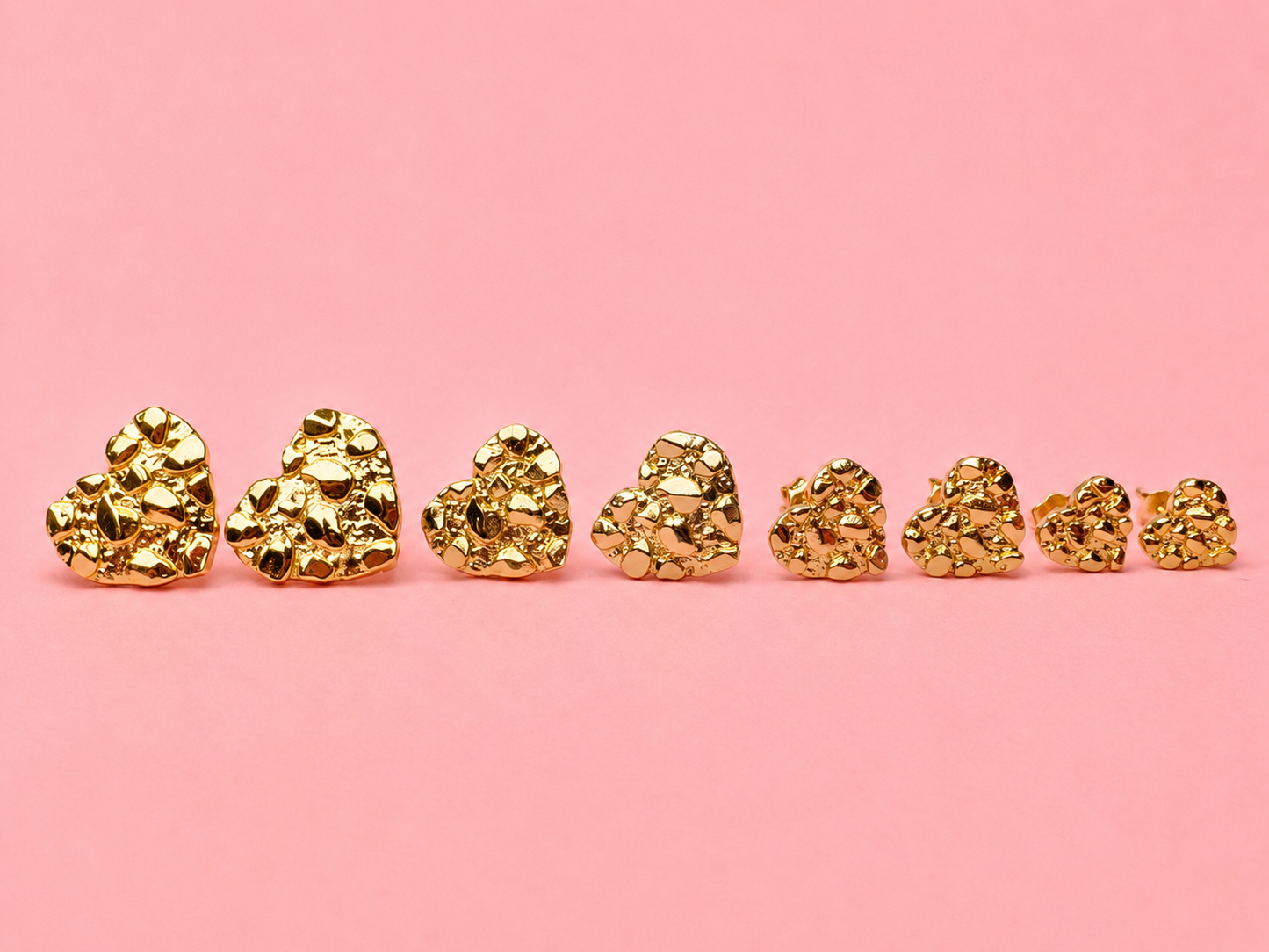 Gold Filled Heart Nugget Earrings