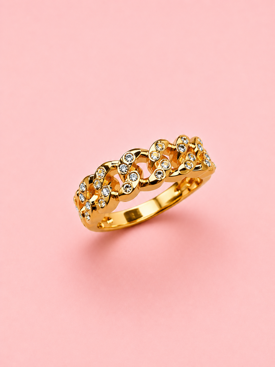 cuban band ring with stones