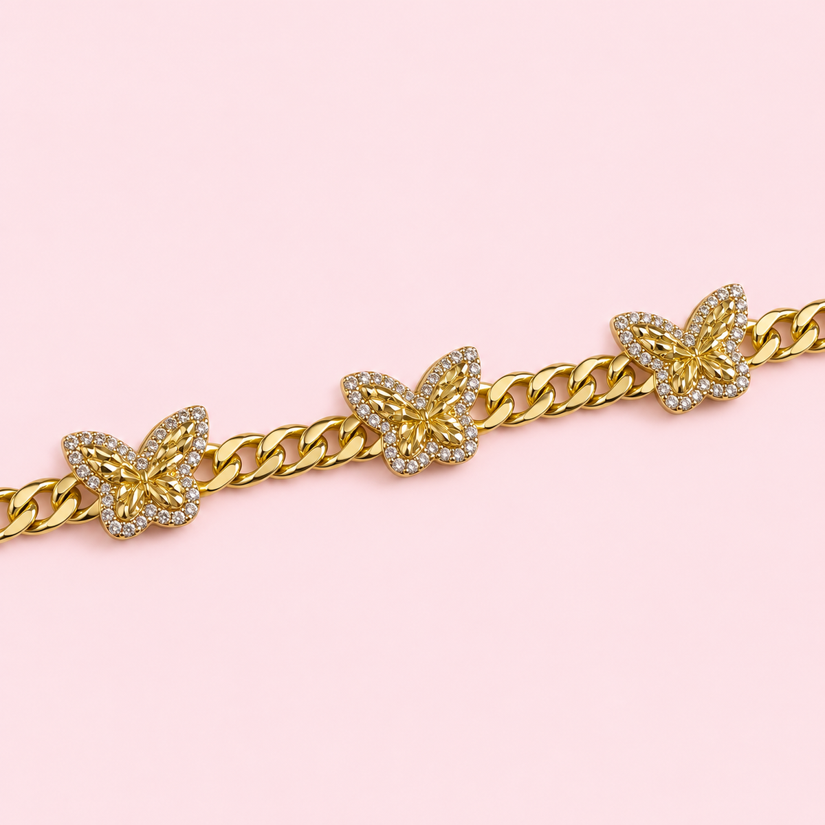 Butterfly bracelet with cc stones