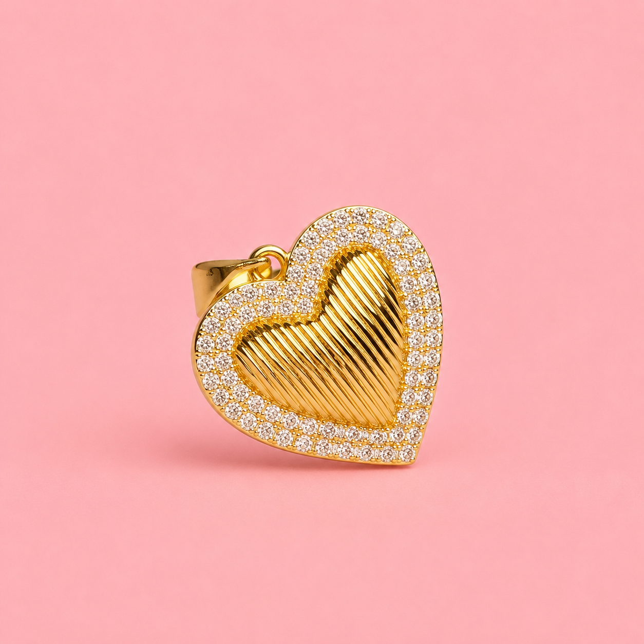 heart charm with stones