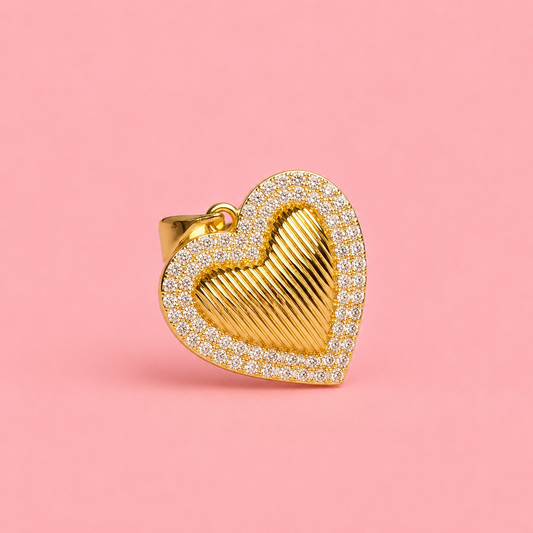 heart charm with stones