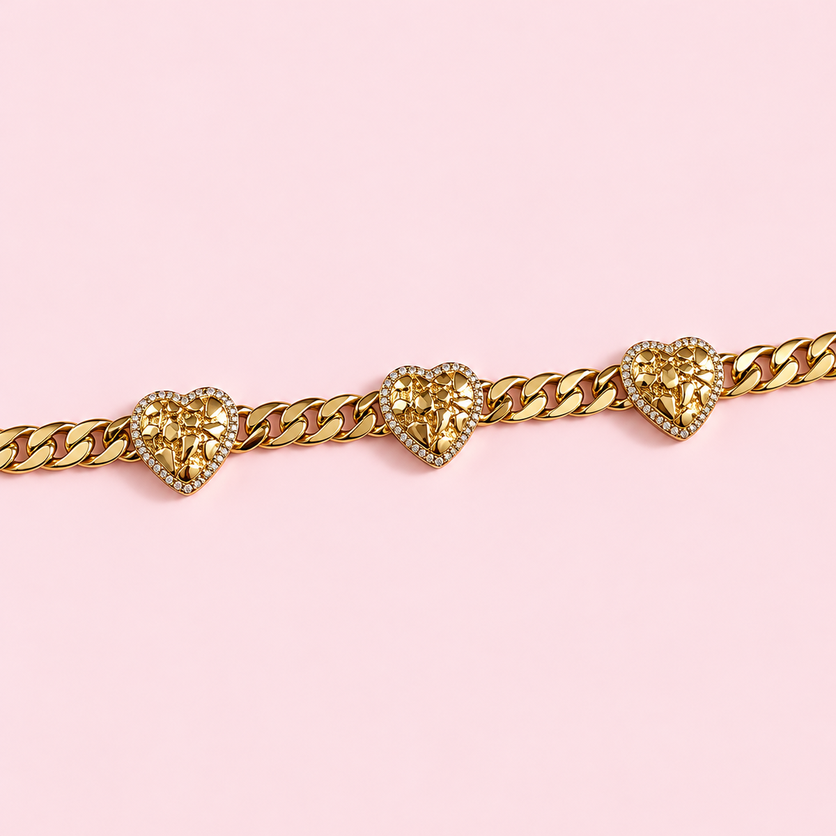 nugget heart bracelet with cc