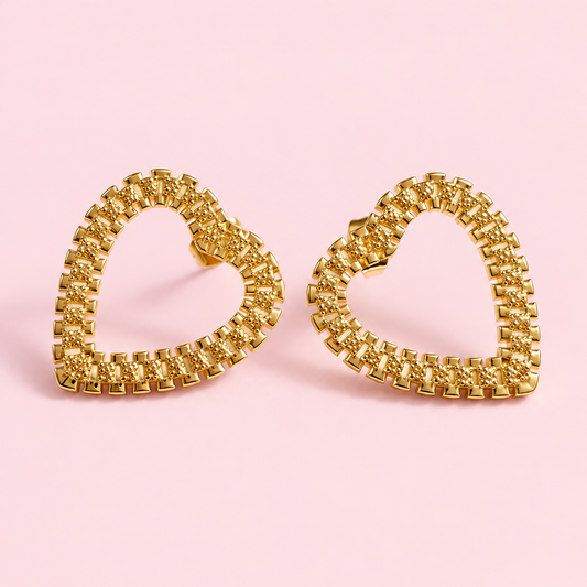 heart rolex earrings
