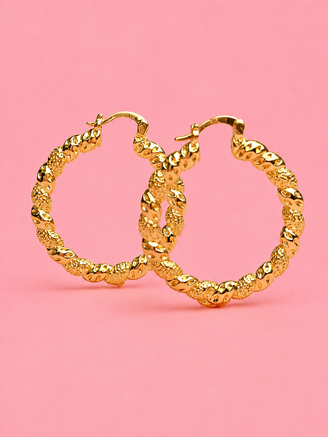 gold bubble hoops