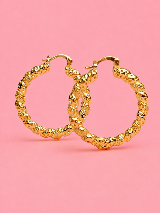 gold bubble hoops