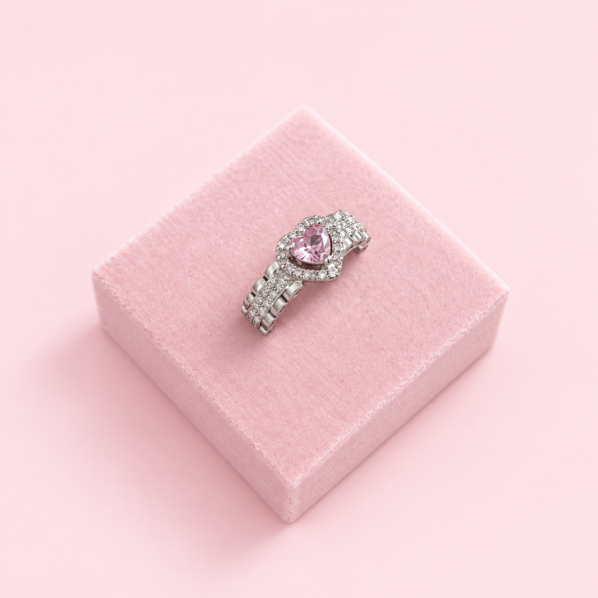 White gold heart ring