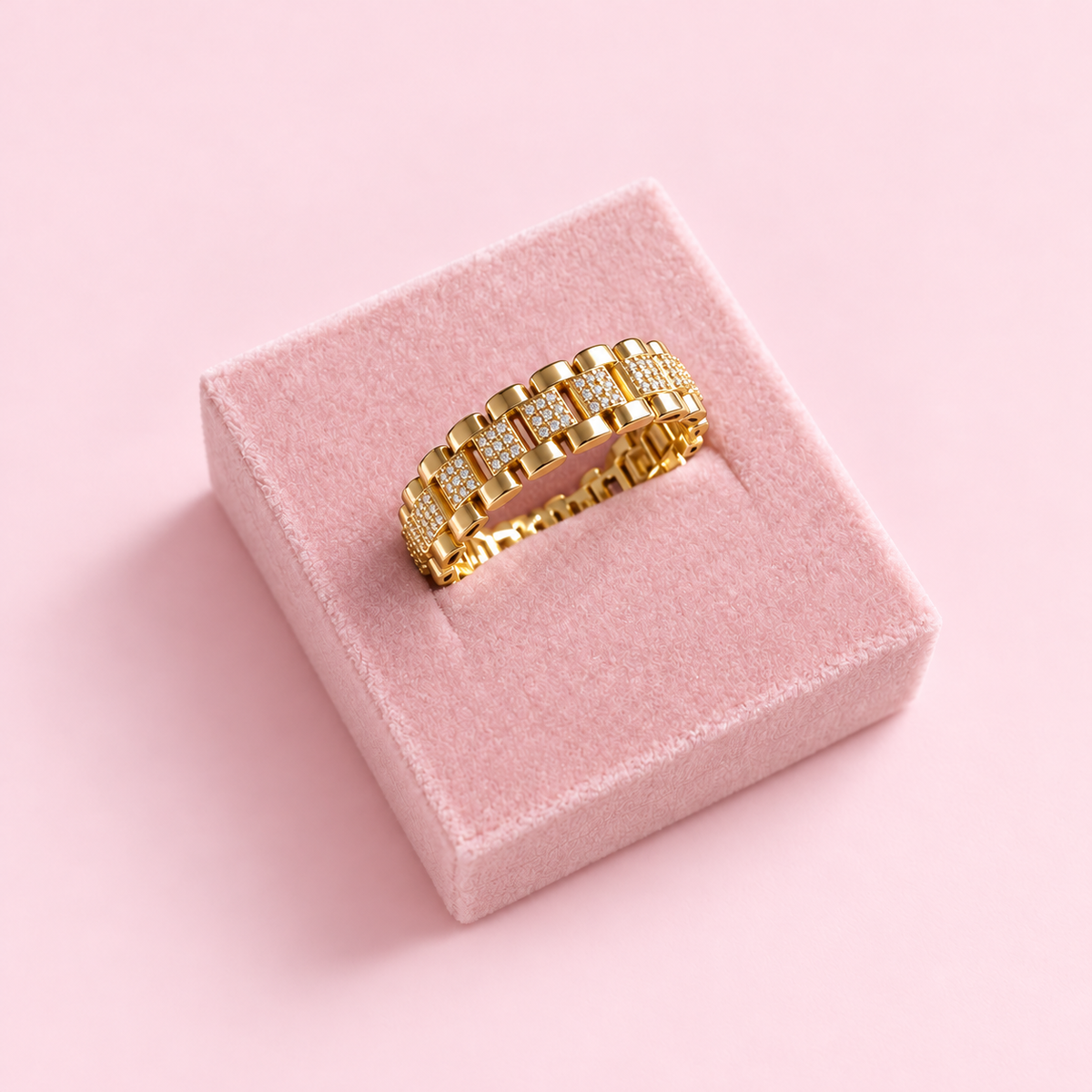 Gold rolex band with cc