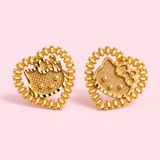 hello kitty heart rolex earrings