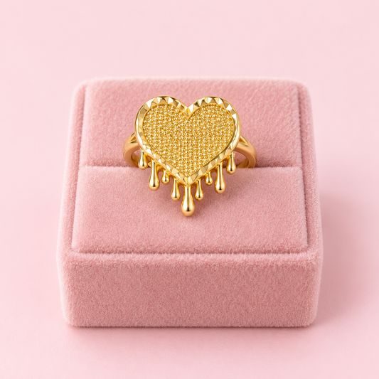 Drip heart ring