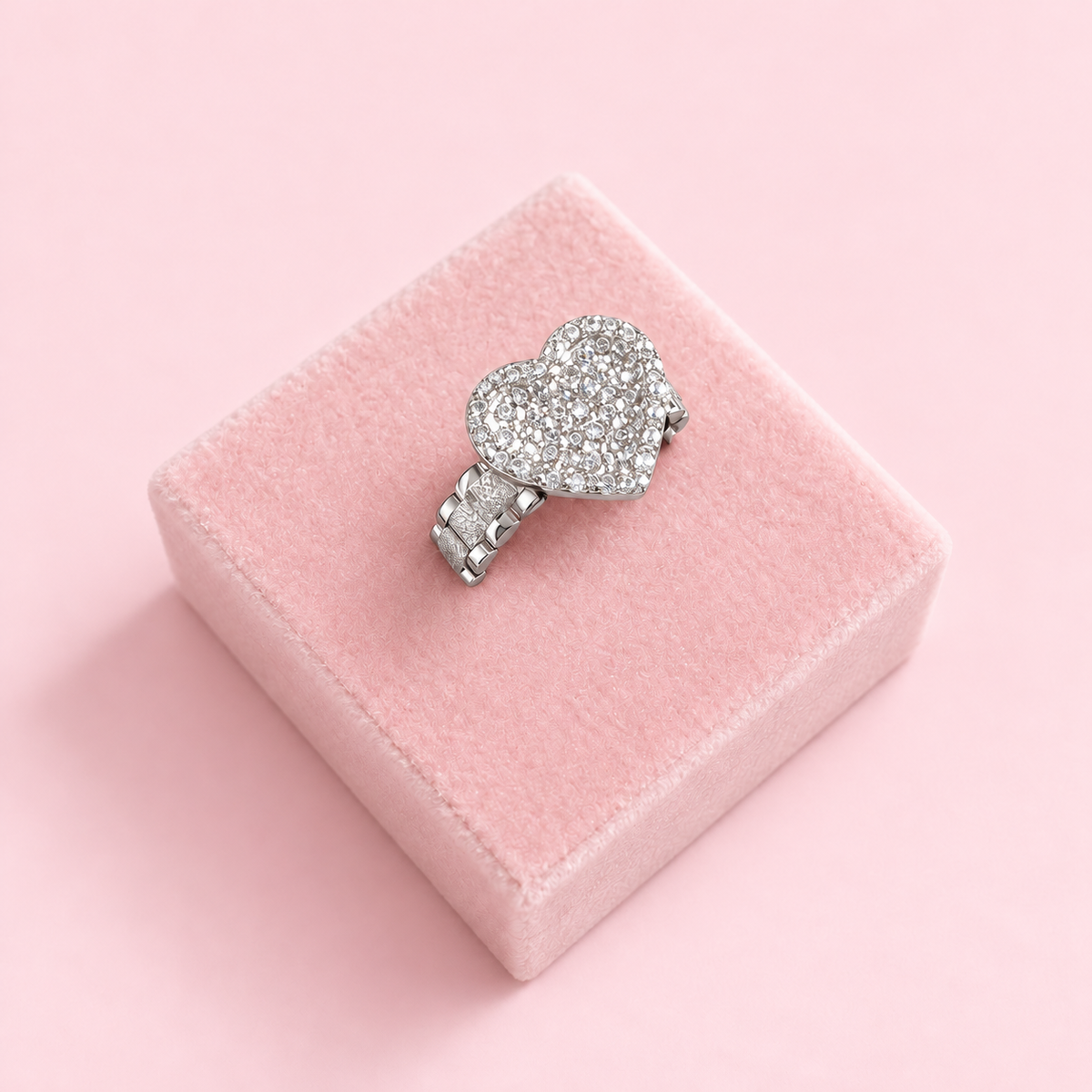 white gold heart ring