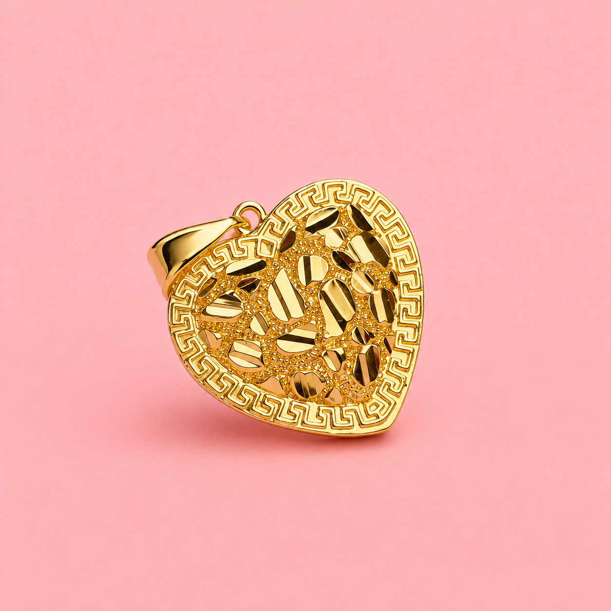 heart nugget charm with versace border