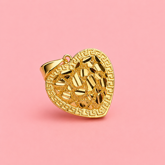 heart nugget charm with versace border